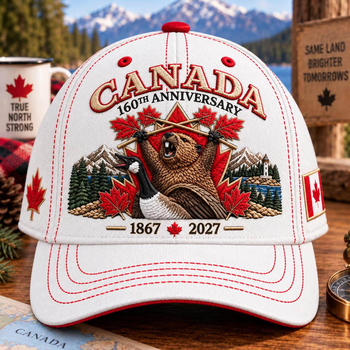 🍁Canada 160th Anniversary 1867–2027 – Premium Embroidered Heritage Cap 100% Cotton