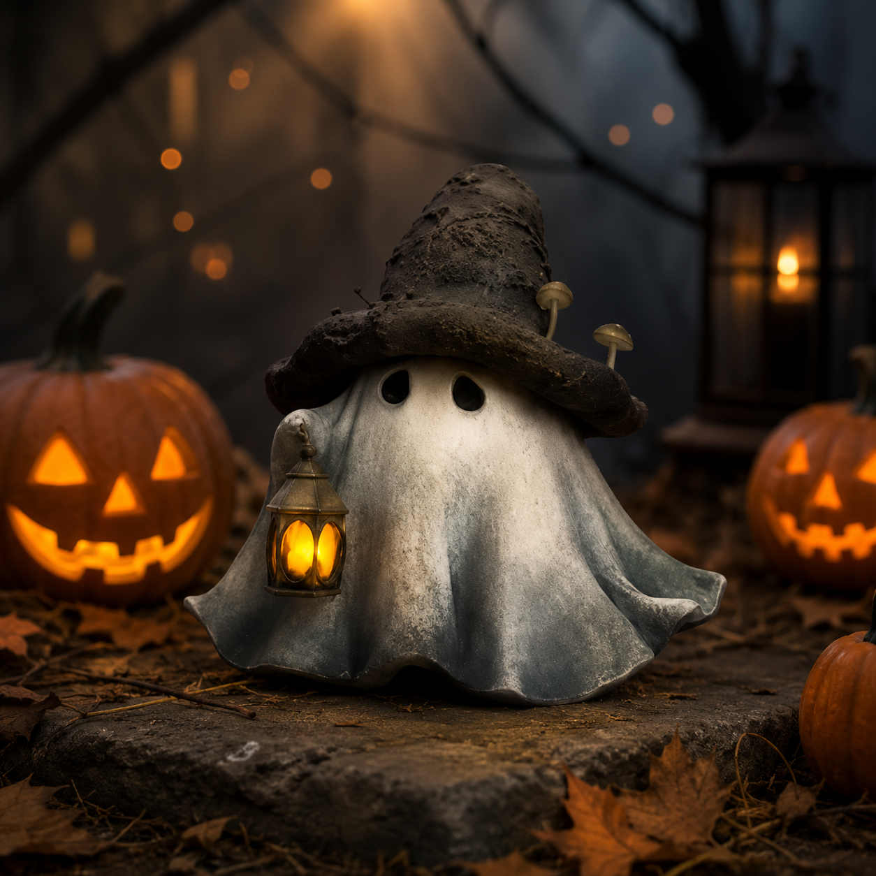 ๐ Touch-To-Light Witch Ghost LED Lamp โ Cozy Halloween Decor