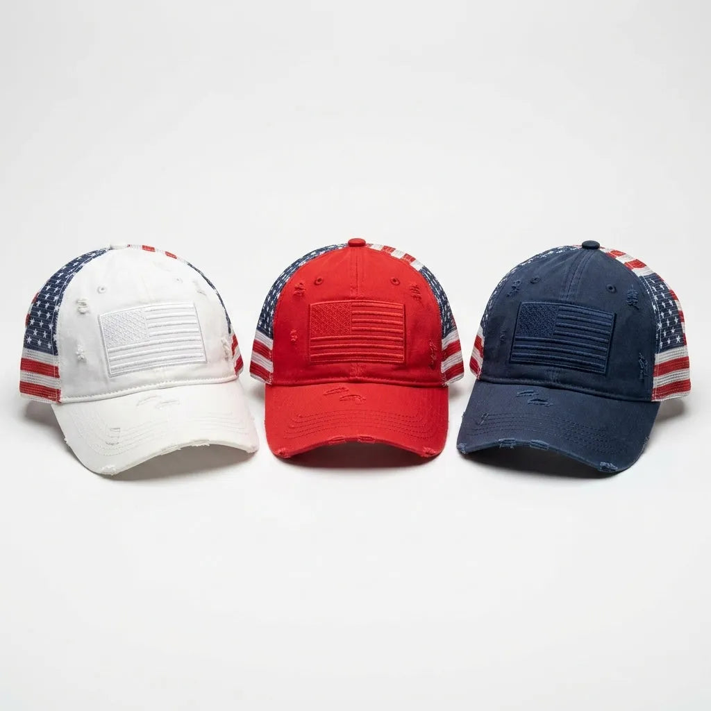 š„American Flag Ponytail Embroidered Cap - Buy 2 Free Shipping