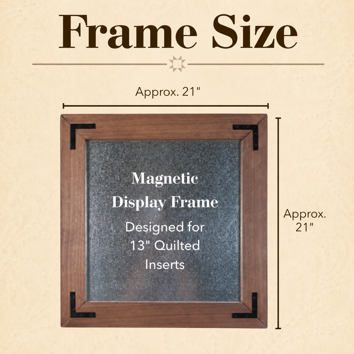 Interchangeable Quilted Wall Art Starter Set - Handmade Wood Display Frame with Magnetic Mini Quilt