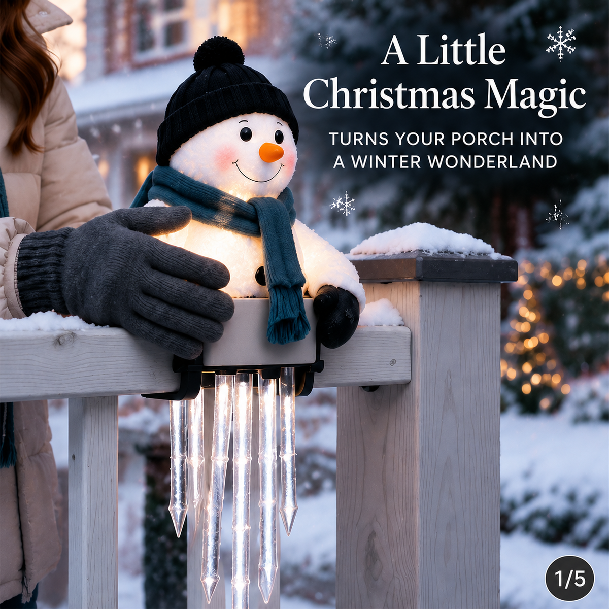 🔥 Today 49% OFF - WinterGlow Snowman Icicle Light Decor