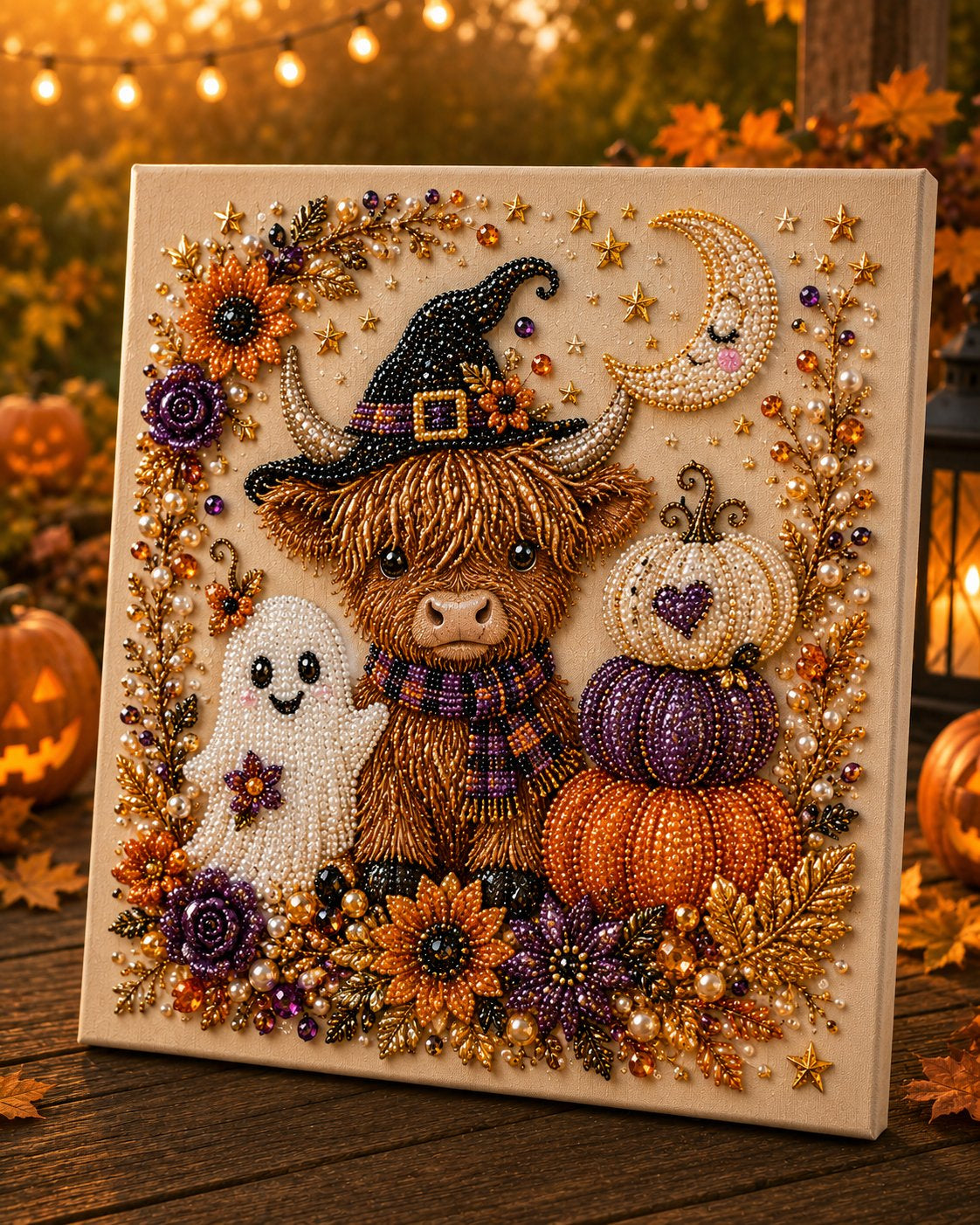 👻✨ Halloween Pearl Art DIY Kit With Frame – Turn Tiny Pearls into Spooky-Cute Magic (📦Buy 2 Free Shipping)