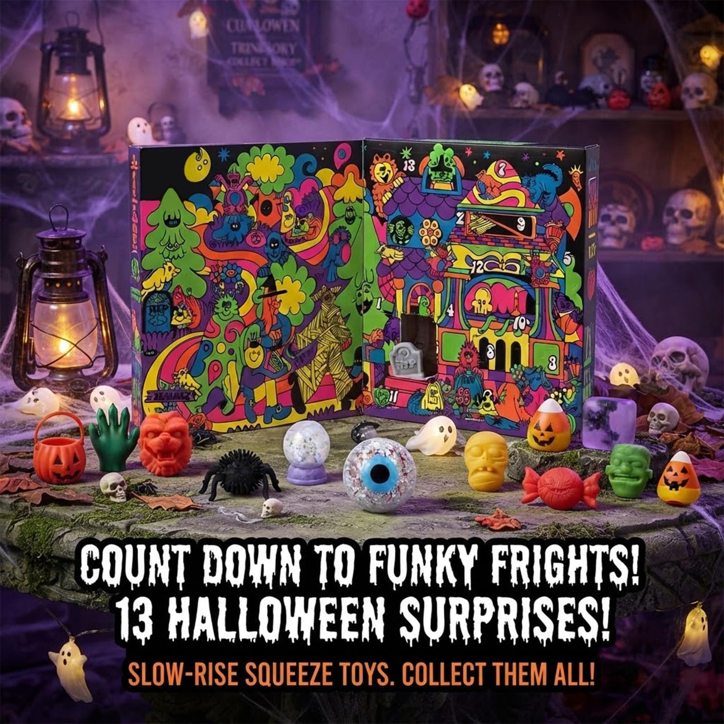 🎃Funky Frights Halloween Stress-Relief Advent Calendar – 13 Nights of Spooky Surprises