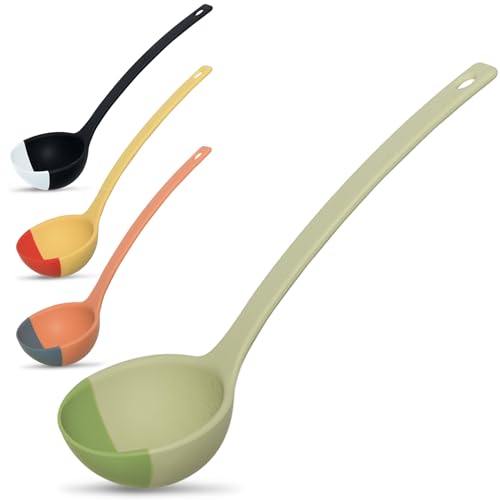 Silicone Spoon - Colorful Silicone Spatula Ladle with a Soft Top to Mold to your Pots & Pans