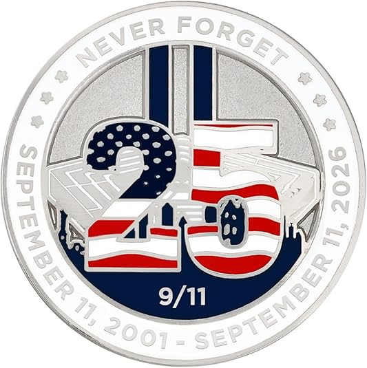 🕯️ 9/11 25th Anniversary Remembrance Pin (2001–2026)