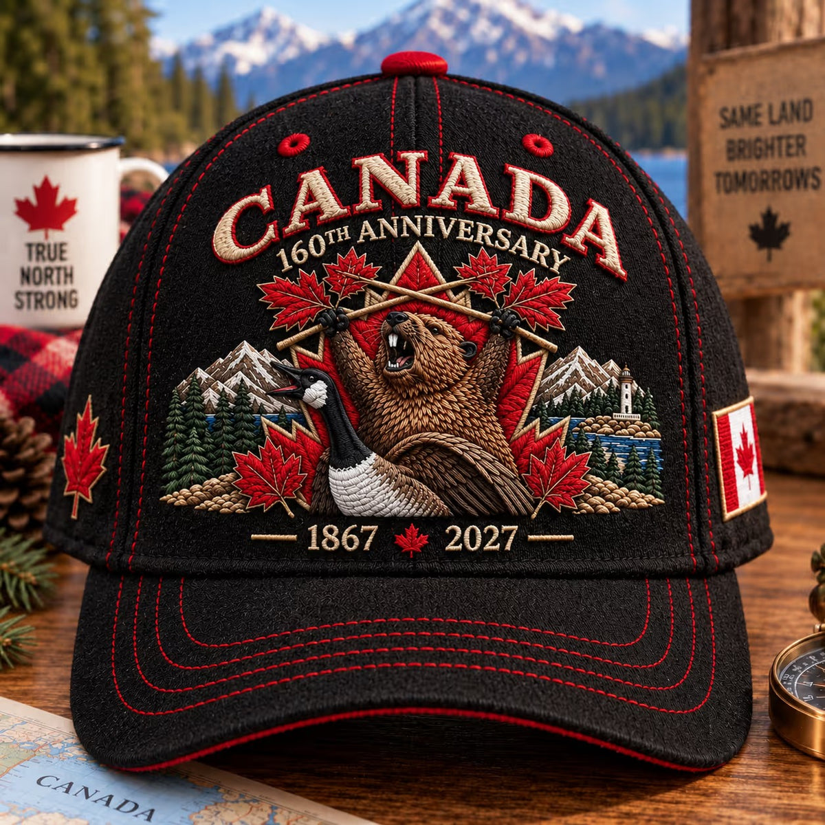🍁Canada 160th Anniversary 1867–2027 – Premium Embroidered Heritage Cap 100% Cotton