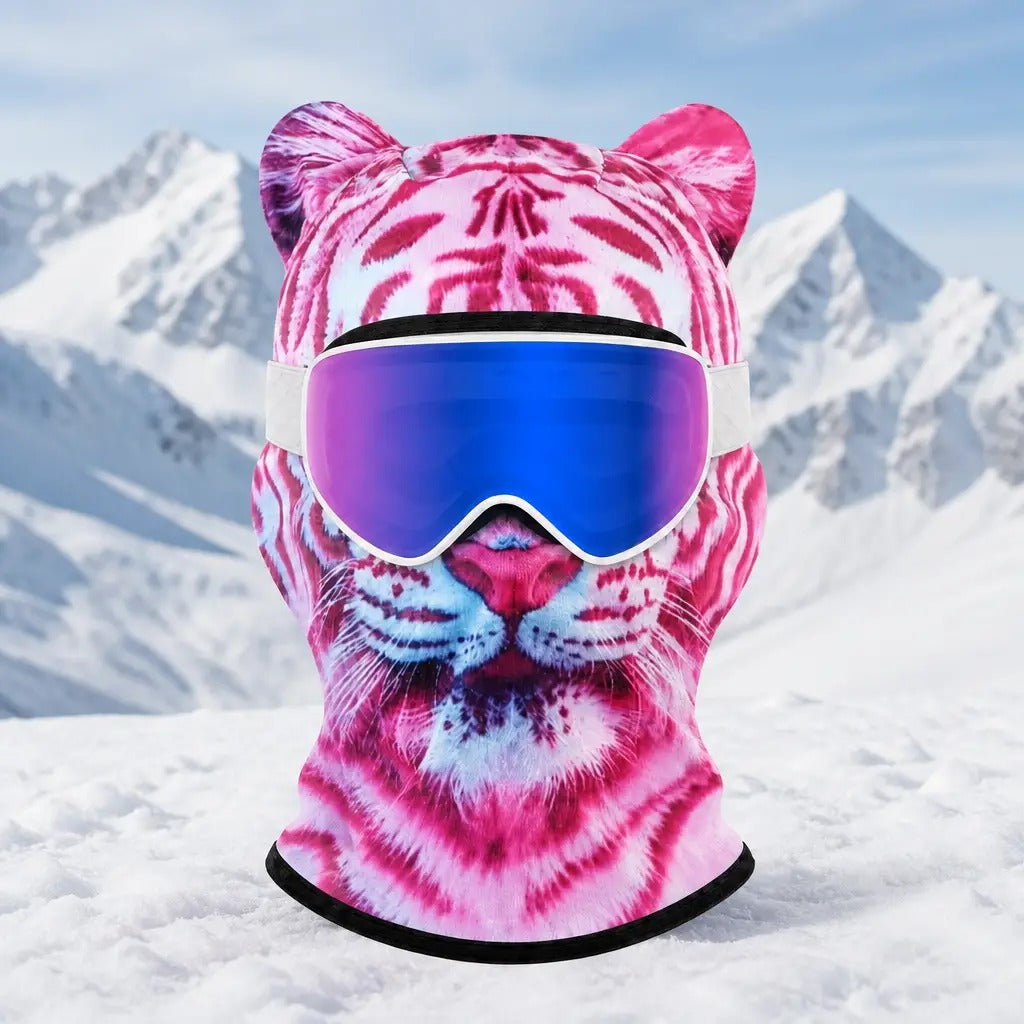 WildFace Animal Ski Mask – Funny Fleece Balaclava for Skiing & Snowboarding