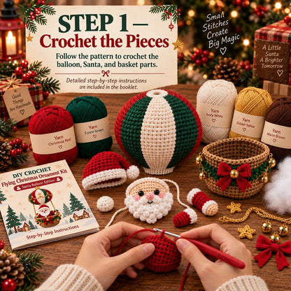 🧶 Flying Christmas DIY Crochet Kit — Create Your Own Magical Holiday Ornament