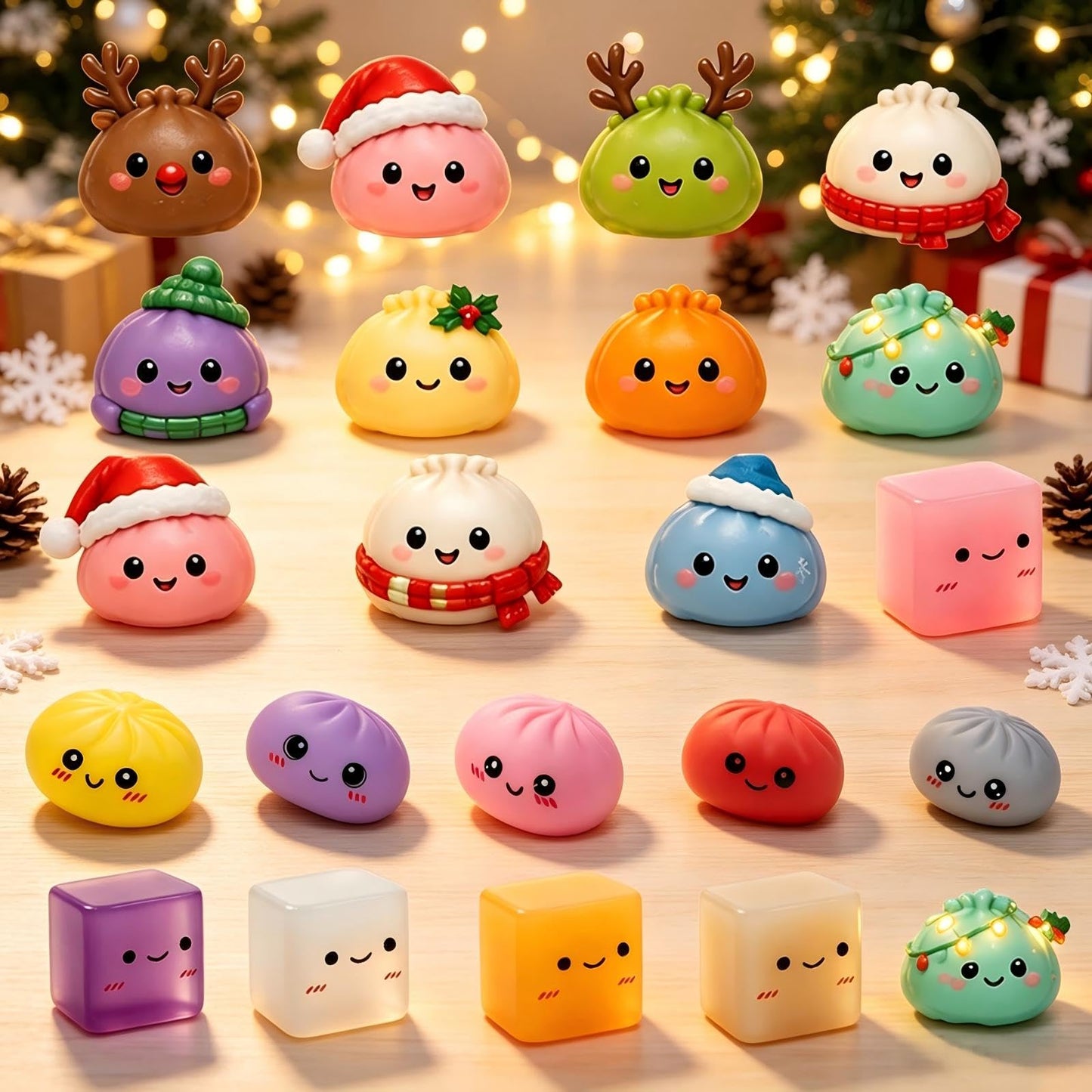 🎅2026 Christmas Squishy Advent Calendar - 24 Days Dumpling Squishies Toys