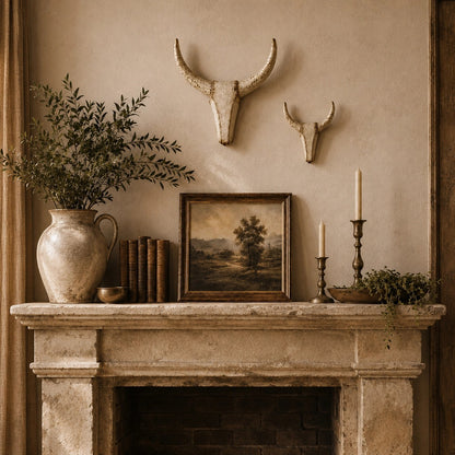 Vintage Distressed Longhorn Wall Sculpture