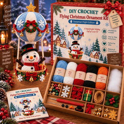 🧶 Flying Christmas DIY Crochet Kit — Create Your Own Magical Holiday Ornament