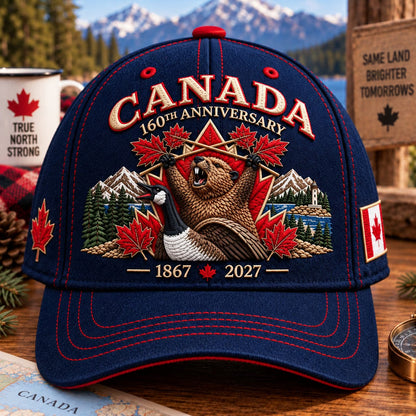 🍁Canada 160th Anniversary 1867–2027 – Premium Embroidered Heritage Cap 100% Cotton