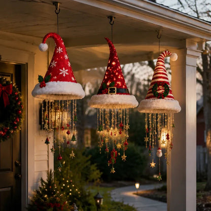 🔥Today 49% OFF - Lighted Santa Hat Hanging Chandelier 🎄