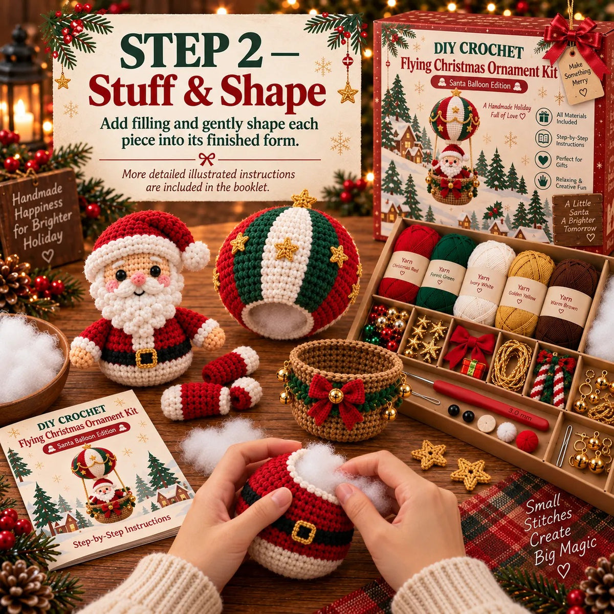 🧶 Flying Christmas DIY Crochet Kit — Create Your Own Magical Holiday Ornament