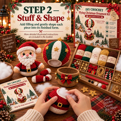 🧶 Flying Christmas DIY Crochet Kit — Create Your Own Magical Holiday Ornament
