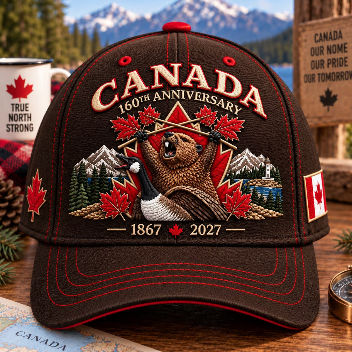 🍁Canada 160th Anniversary 1867–2027 – Premium Embroidered Heritage Cap 100% Cotton