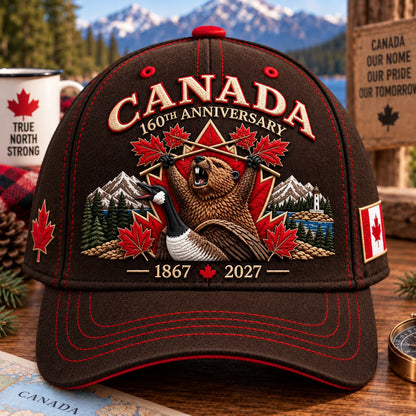 🍁Canada 160th Anniversary 1867–2027 – Premium Embroidered Heritage Cap 100% Cotton