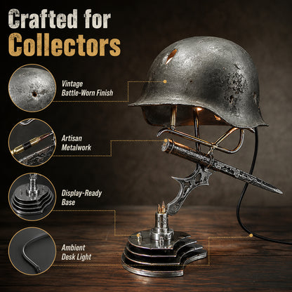 ⏰ 49% OFF Today Only! – 💡 War Relic Vintage Helmet Table Lamp