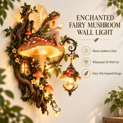 🧚✨ Enchanted Mushroom Fairy Wall Light 🍄🌿