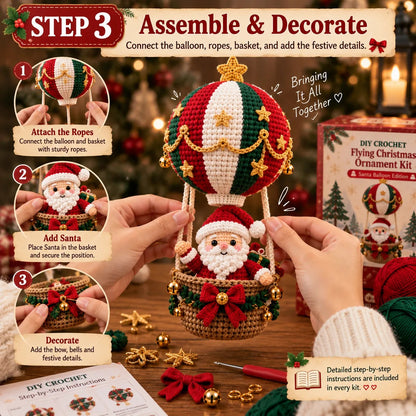 🧶 Flying Christmas DIY Crochet Kit — Create Your Own Magical Holiday Ornament
