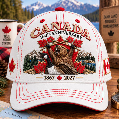 🍁Canada 160th Anniversary 1867–2027 – Premium Embroidered Heritage Cap 100% Cotton