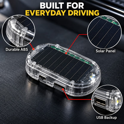 Solar Car Security Warning Light-DIY Flashing Security Light for Vehicle Deterrence