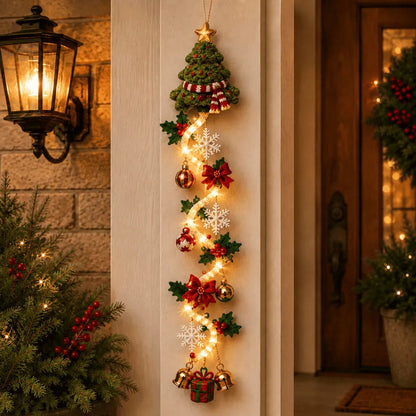 ⏳ Last Day 49% OFF – 🎄Glowing Christmas Door Hanger | 6 Festive Lighted Designs with Warm Glow, Dimensional Details & Space-Saving Vertical Décor ✨