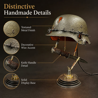 ⏰ 49% OFF Today Only! – 💡 War Relic Vintage Helmet Table Lamp