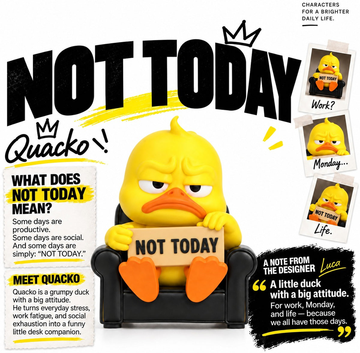 Bad Mood Duck Desk Figurine Collection
