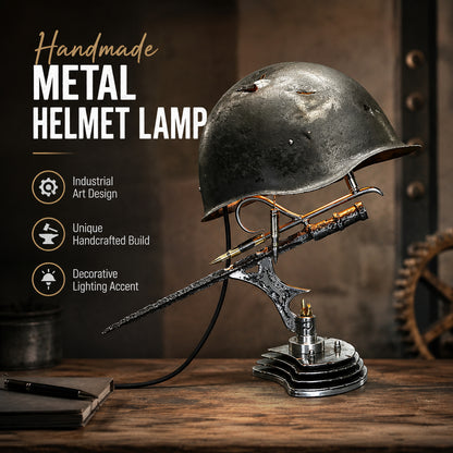 ⏰ 49% OFF Today Only! – 💡 War Relic Vintage Helmet Table Lamp