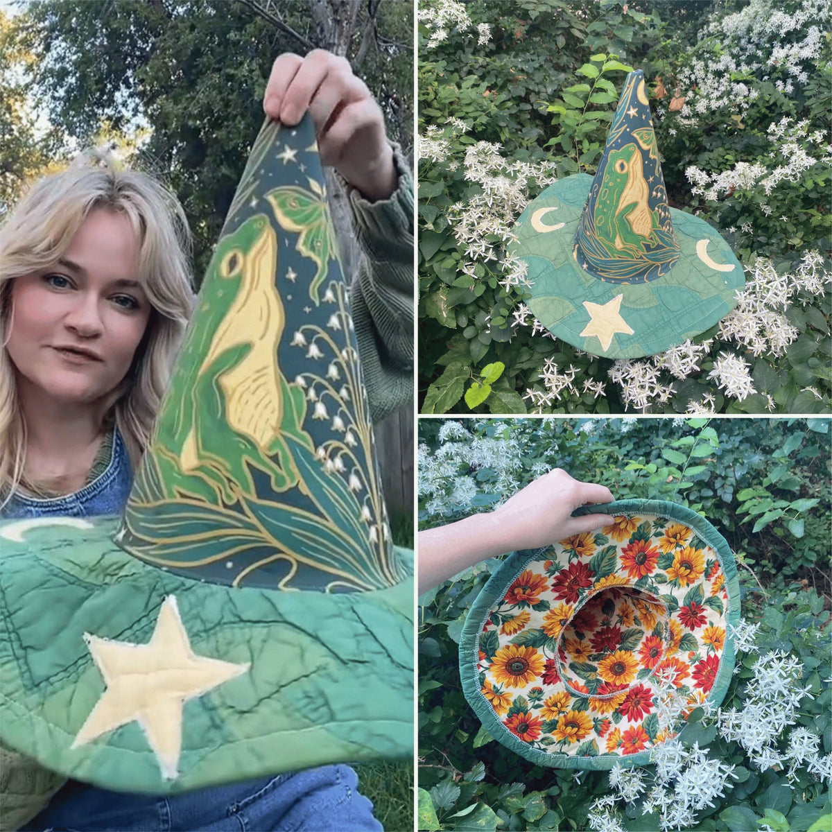 🔥Last Day 49% OFF - The Quilted Witch Hat | Handcrafted Folk Art Hat