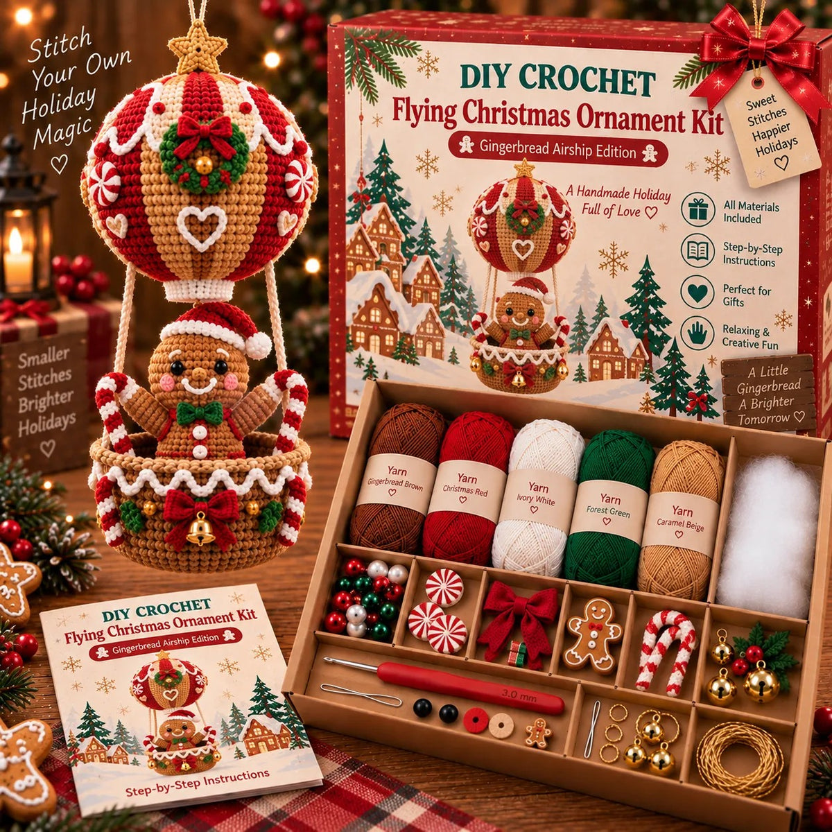 🧶 Flying Christmas DIY Crochet Kit — Create Your Own Magical Holiday Ornament