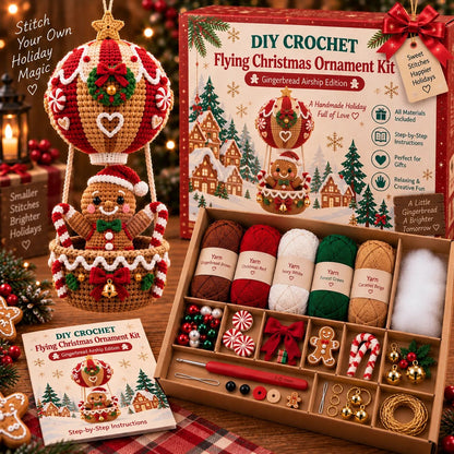 🧶 Flying Christmas DIY Crochet Kit — Create Your Own Magical Holiday Ornament