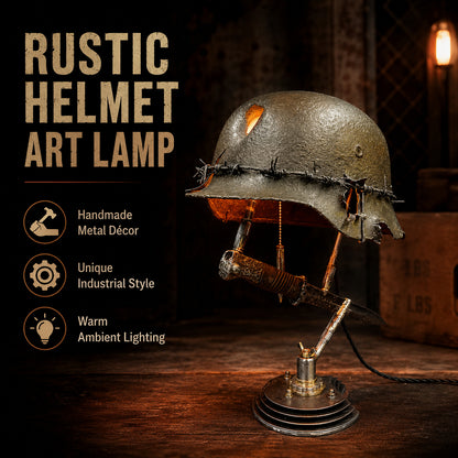 ⏰ 49% OFF Today Only! – 💡 War Relic Vintage Helmet Table Lamp