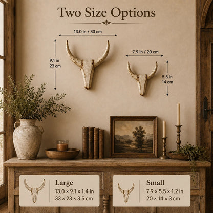 Vintage Distressed Longhorn Wall Sculpture