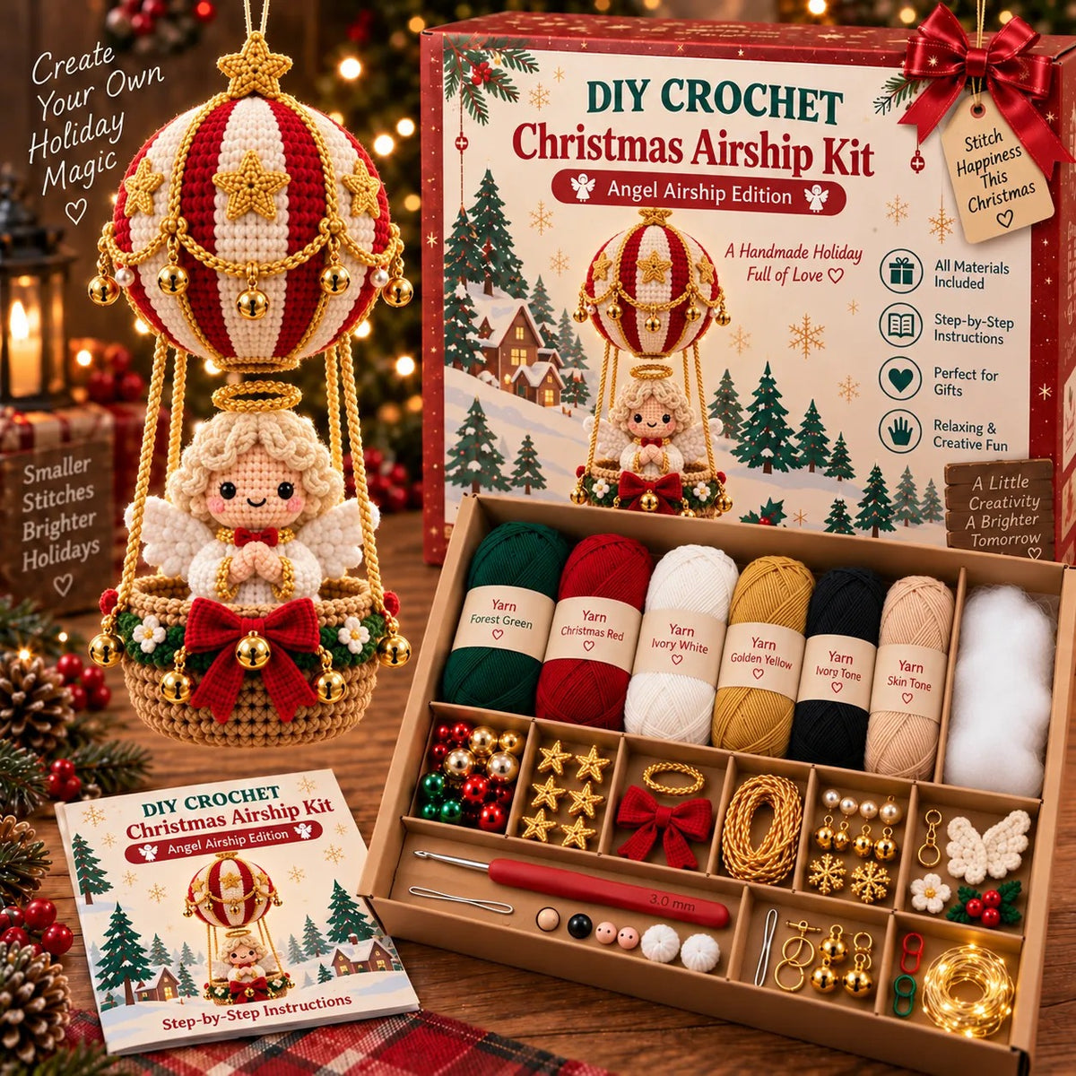 🧶 Flying Christmas DIY Crochet Kit — Create Your Own Magical Holiday Ornament