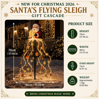 🎅✨ Santa’s Golden Gift Fountain Light 🎁🌟