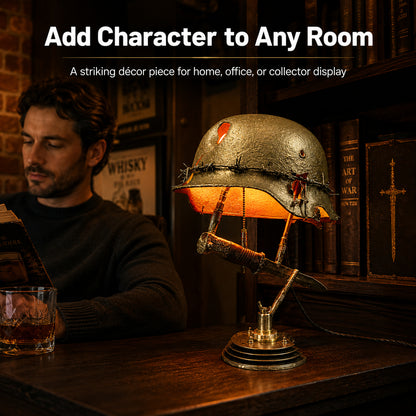 ⏰ 49% OFF Today Only! – 💡 War Relic Vintage Helmet Table Lamp