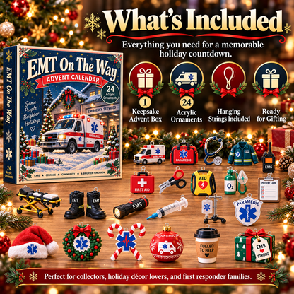 CHRISTMAS KICKOFF 40% OFF - EMT On The Way Advent Calendar 2026 - 24-Day Festive Countdown, Acrylic Charms Blind Box - Gift For Family, Friends AC0TH307