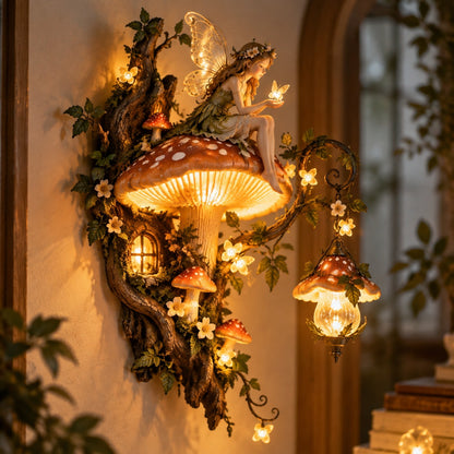 🧚✨ Enchanted Mushroom Fairy Wall Light 🍄🌿
