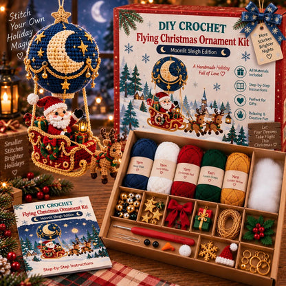 🧶 Flying Christmas DIY Crochet Kit — Create Your Own Magical Holiday Ornament