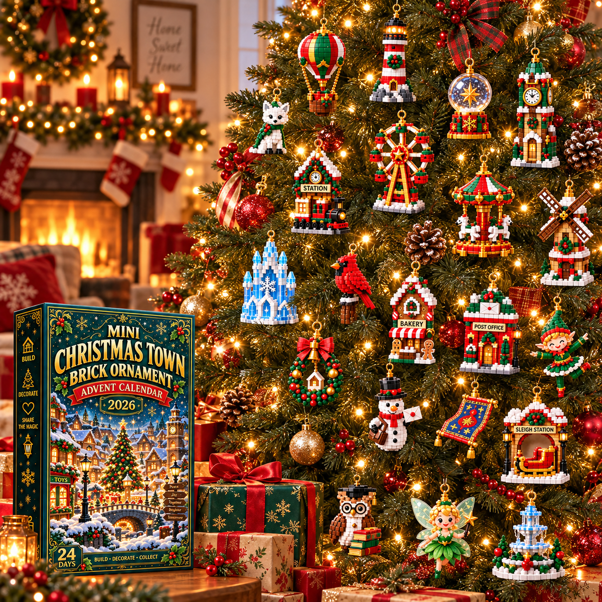 ⏳ Last day to save 49% – 🎄 Mini Christmas Town Brick Ornament Advent Calendar | 24 unique festive buildable town‑themed designs with hanging loops—perfect for decorating Christmas trees, wreaths, and holiday displays 🧱 - image 2