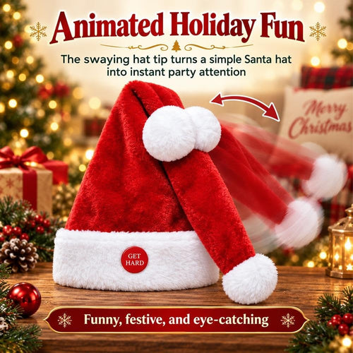 Animated Naughty Santa Hat | Funny Christmas Party Hat