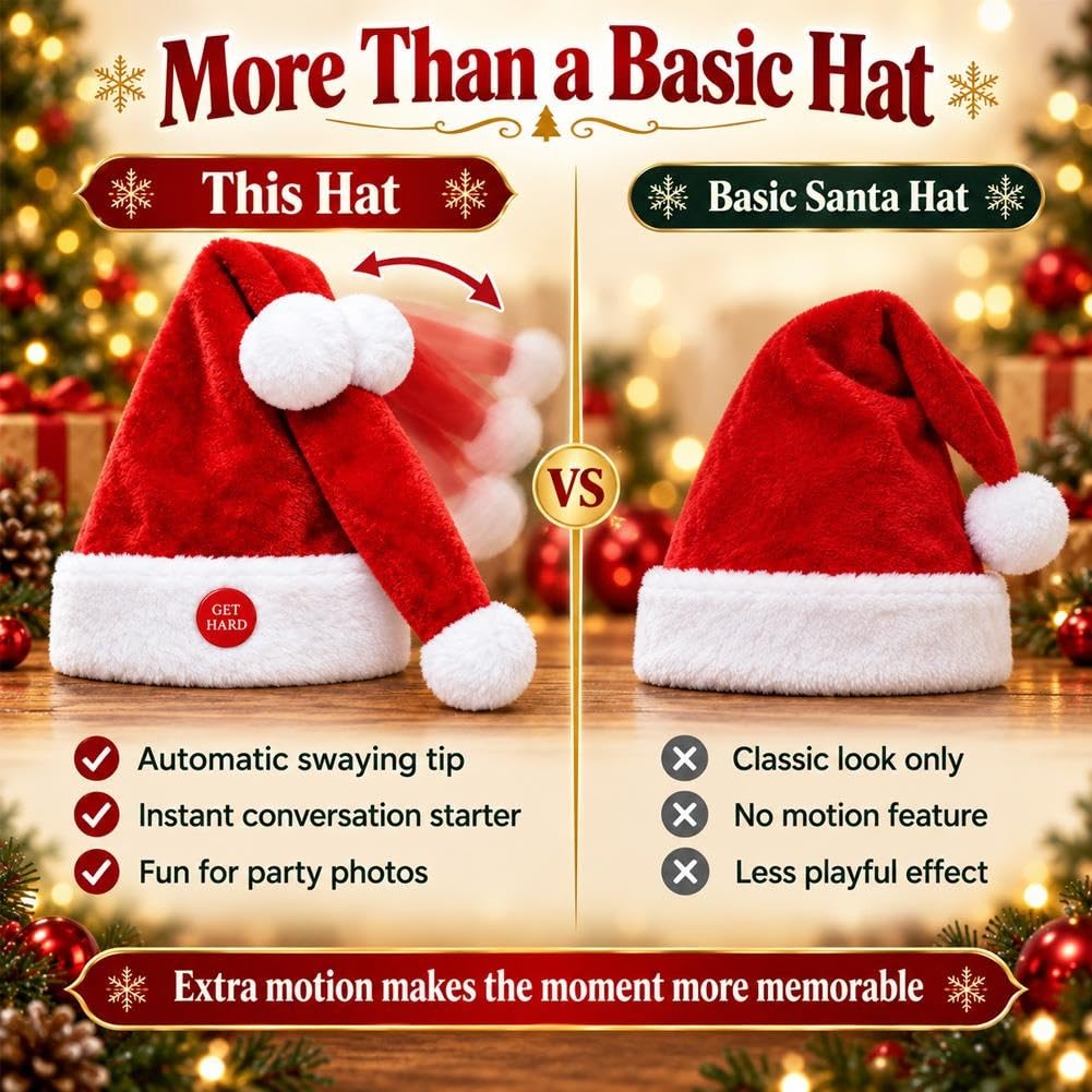 Animated Naughty Santa Hat | Funny Christmas Party Hat