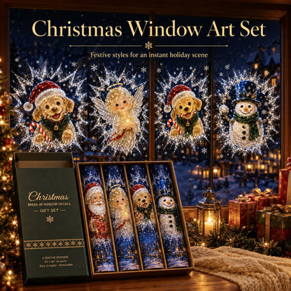 🎅 2026 Christmas Window Decals – 3D Crack Glass Holiday Decorations for a Magical Winter Wonderland