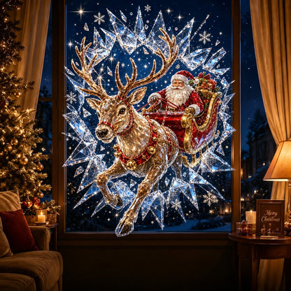 🎅 2026 Christmas Window Decals – 3D Crack Glass Holiday Decorations for a Magical Winter Wonderland