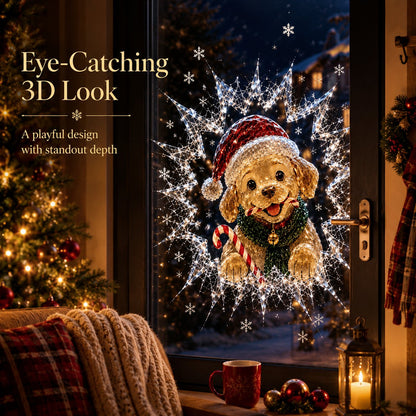 🎅 2026 Christmas Window Decals – 3D Crack Glass Holiday Decorations for a Magical Winter Wonderland