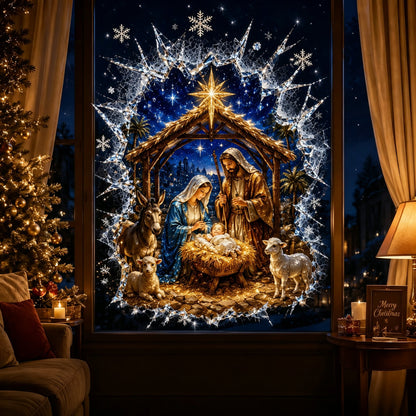 🎅 2026 Christmas Window Decals – 3D Crack Glass Holiday Decorations for a Magical Winter Wonderland