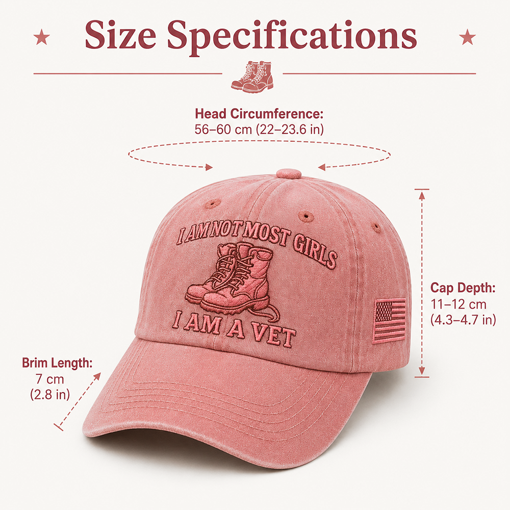 ❤️"I Am Not Most Girls I Am A Vet" Veteran Embroidered Cap 🎁 With Free Women Commemorative Coin