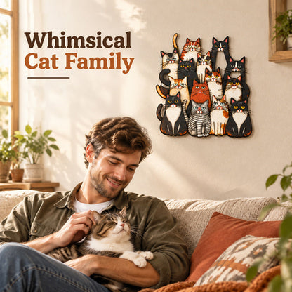 🐾Whimsical Cat Family Metal Wall Art